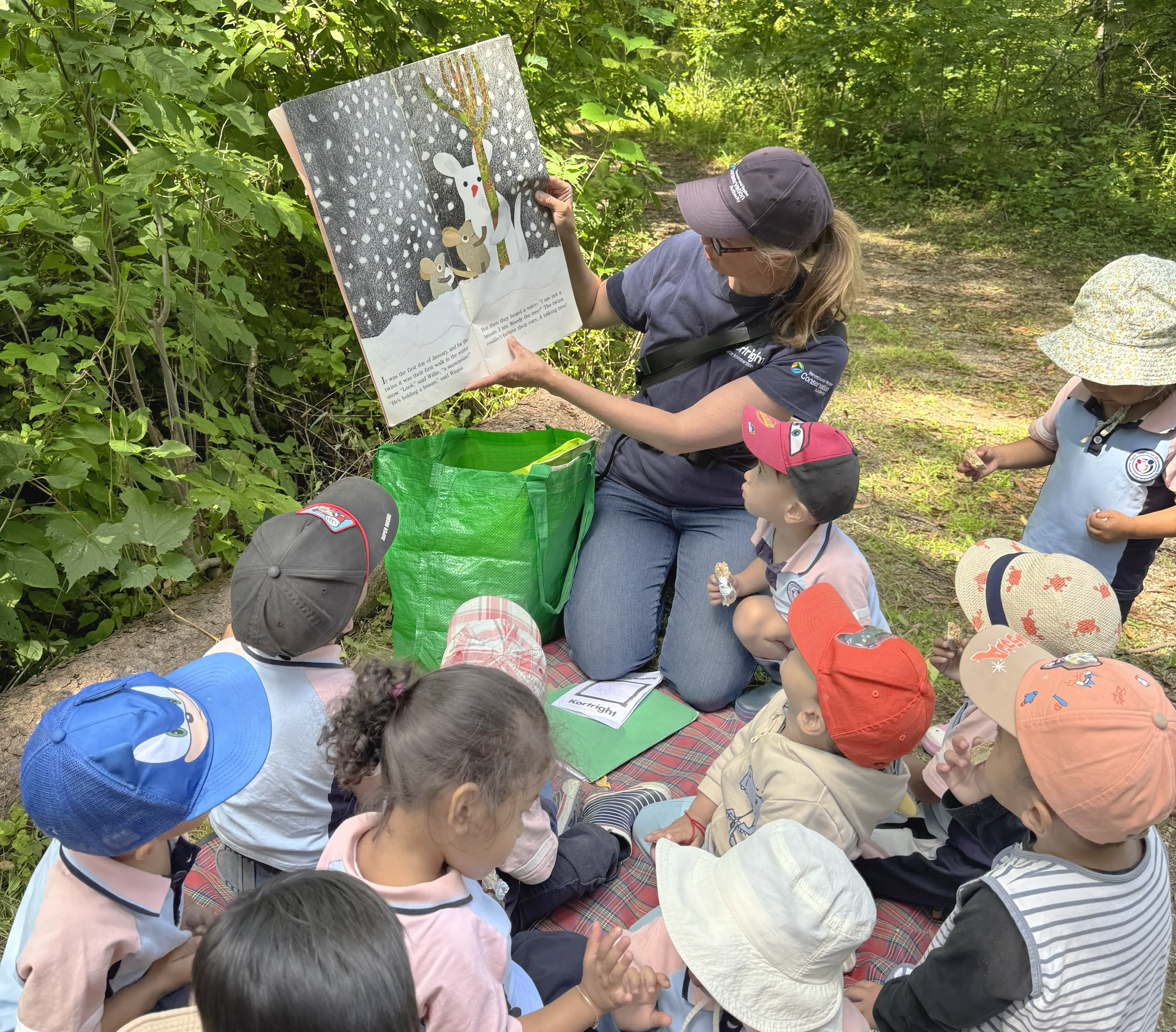 Children learning together outdoors